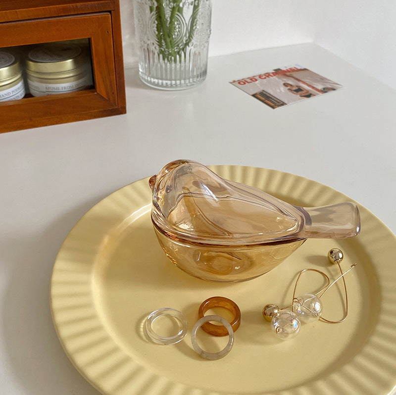 Schmuck Aufbewahrung: Edler Glas Vogel