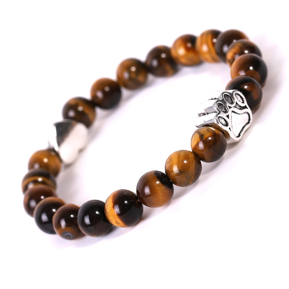 Natursteinarmband mit Pfötchen