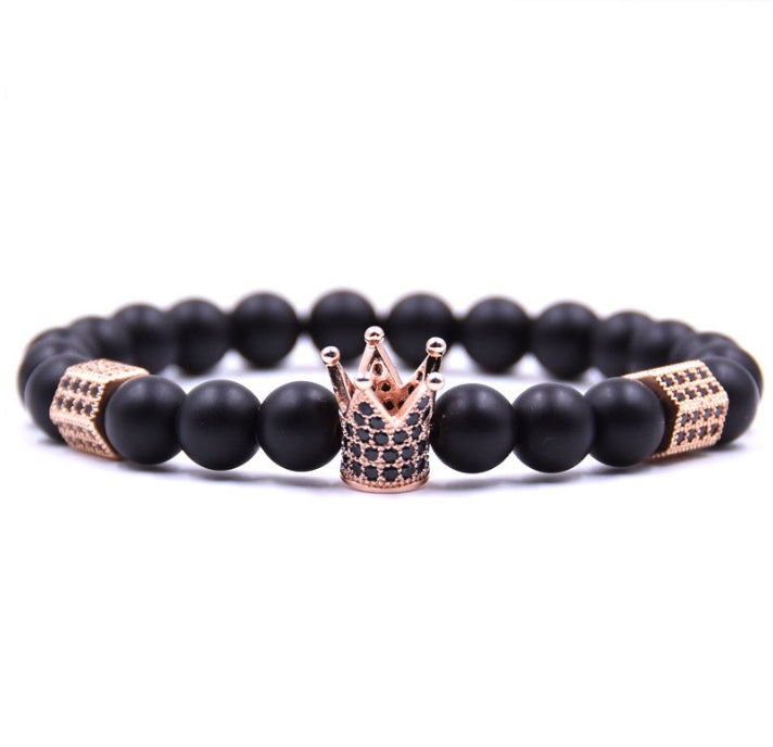 Natursteinarmband Krone