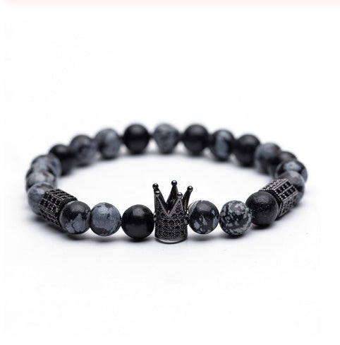 Natursteinarmband Krone