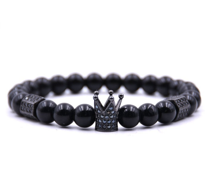 Natursteinarmband Krone