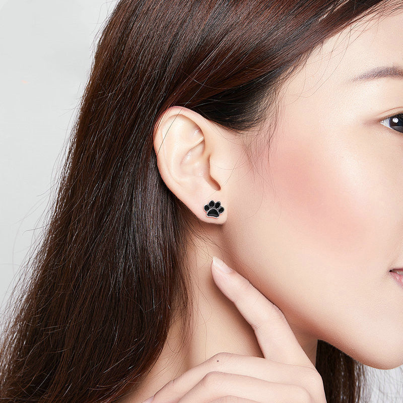 Ohrstecker Pfötchen 925 Silber