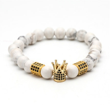 Natursteinarmband Krone
