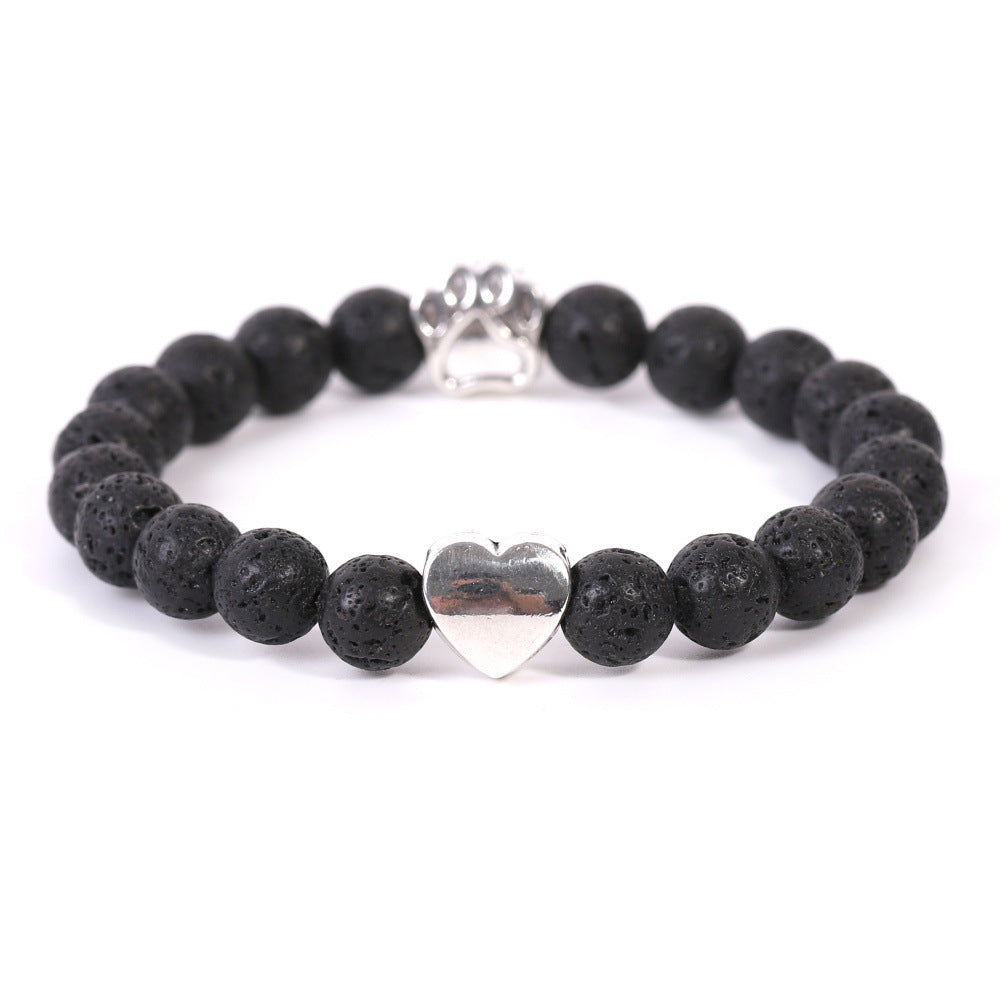 Natursteinarmband mit Pfötchen