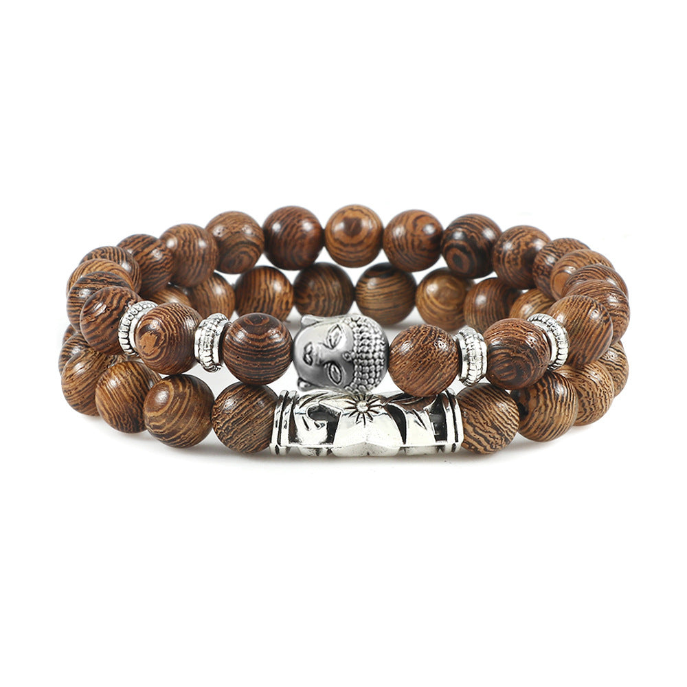 Natursteinarmband doppelt - Buddah