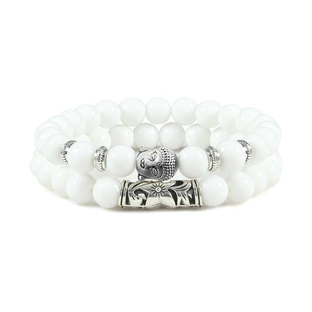 Natursteinarmband doppelt - Buddah