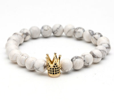 Natursteinarmband Krone