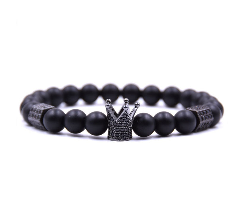 Natursteinarmband Krone