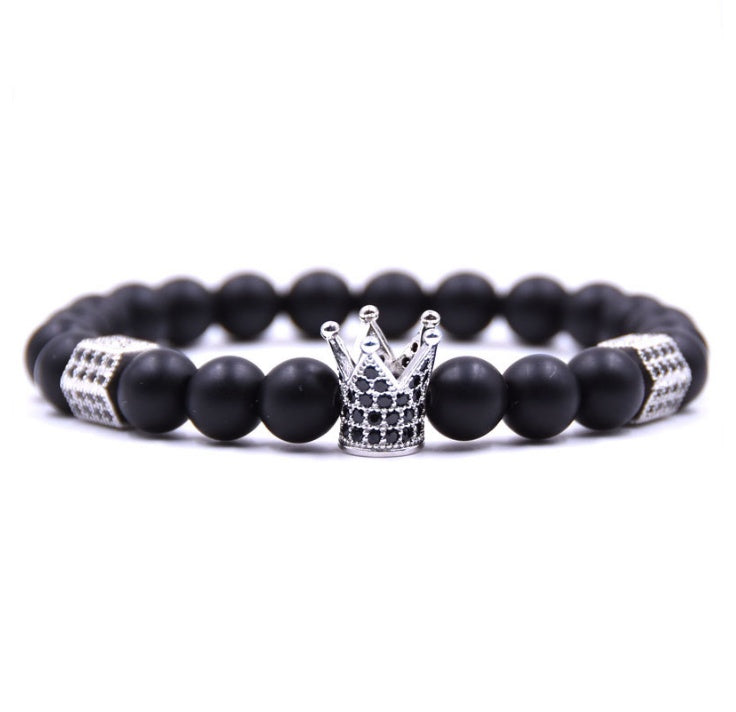 Natursteinarmband Krone