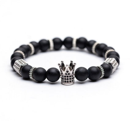 Natursteinarmband Krone