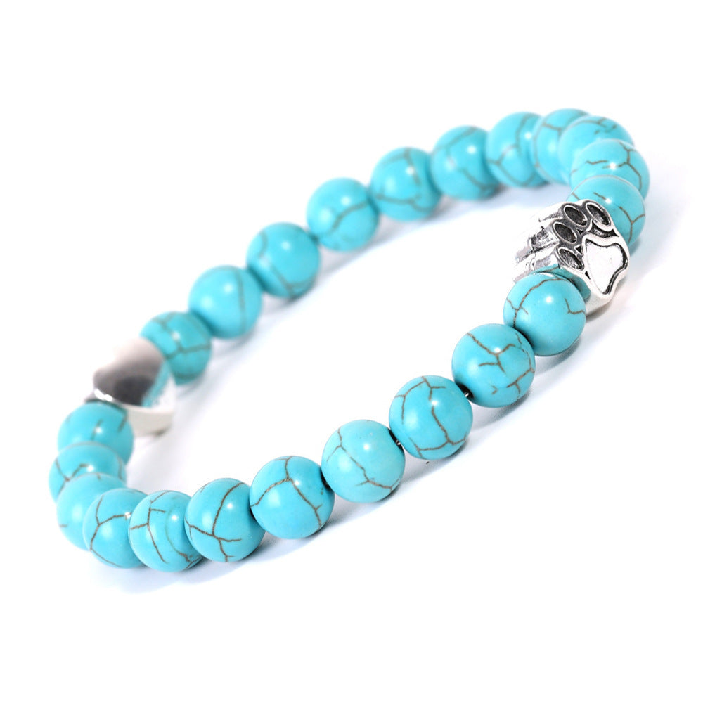 Natursteinarmband mit Pfötchen