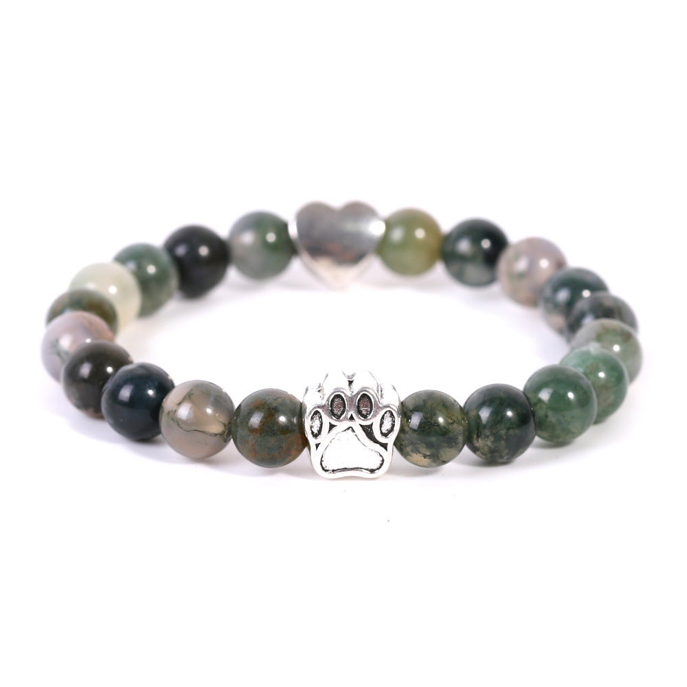 Natursteinarmband mit Pfötchen