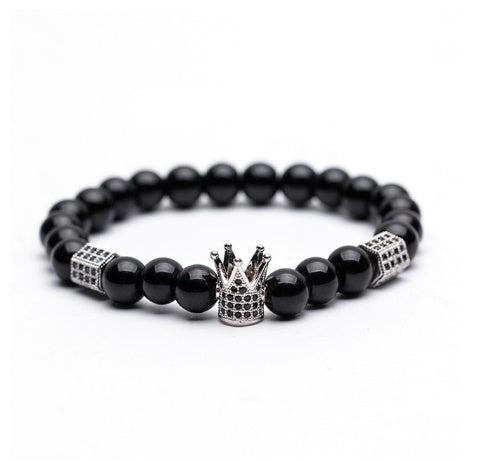 Natursteinarmband Krone