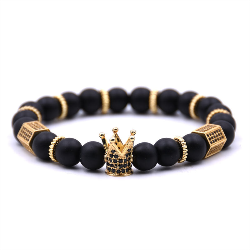 Natursteinarmband Krone