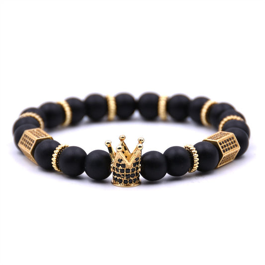 Natursteinarmband Krone