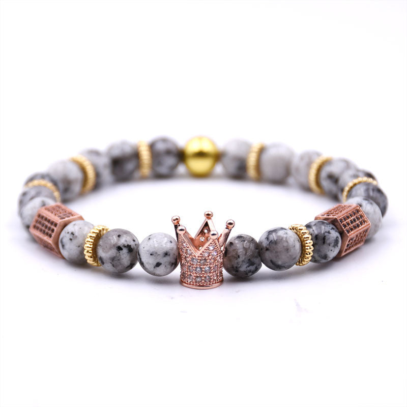 Natursteinarmband Krone