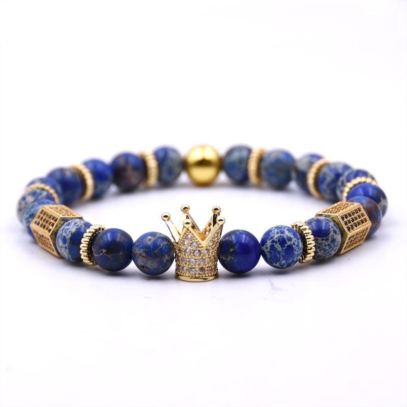 Natursteinarmband Krone