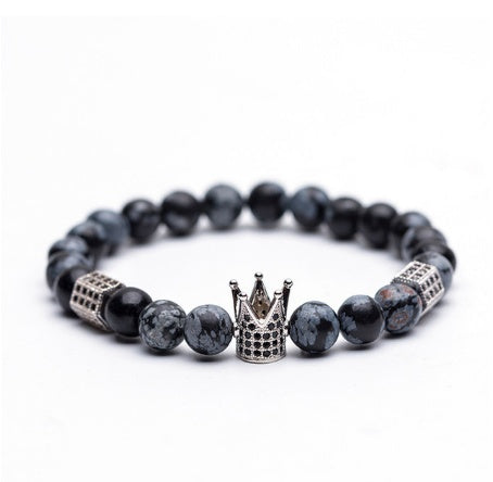 Natursteinarmband Krone