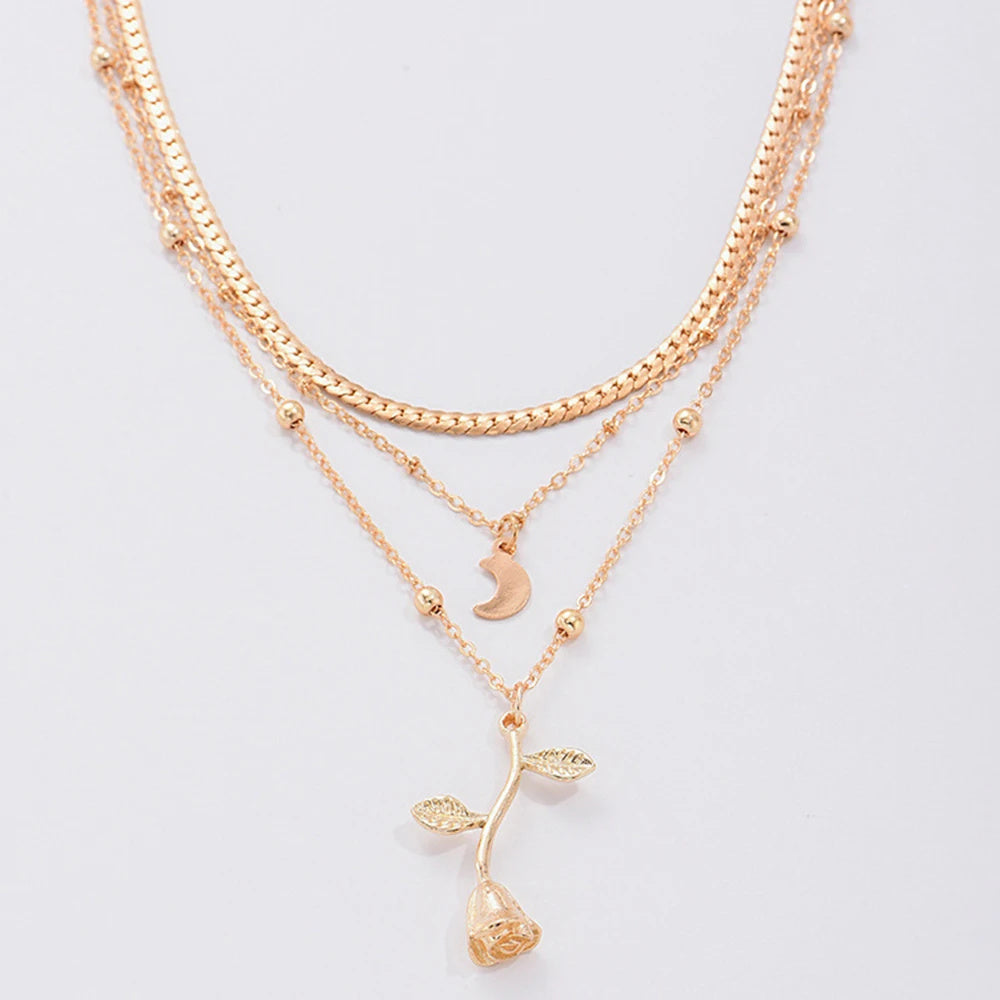 Kette 3-fach mit Rose
