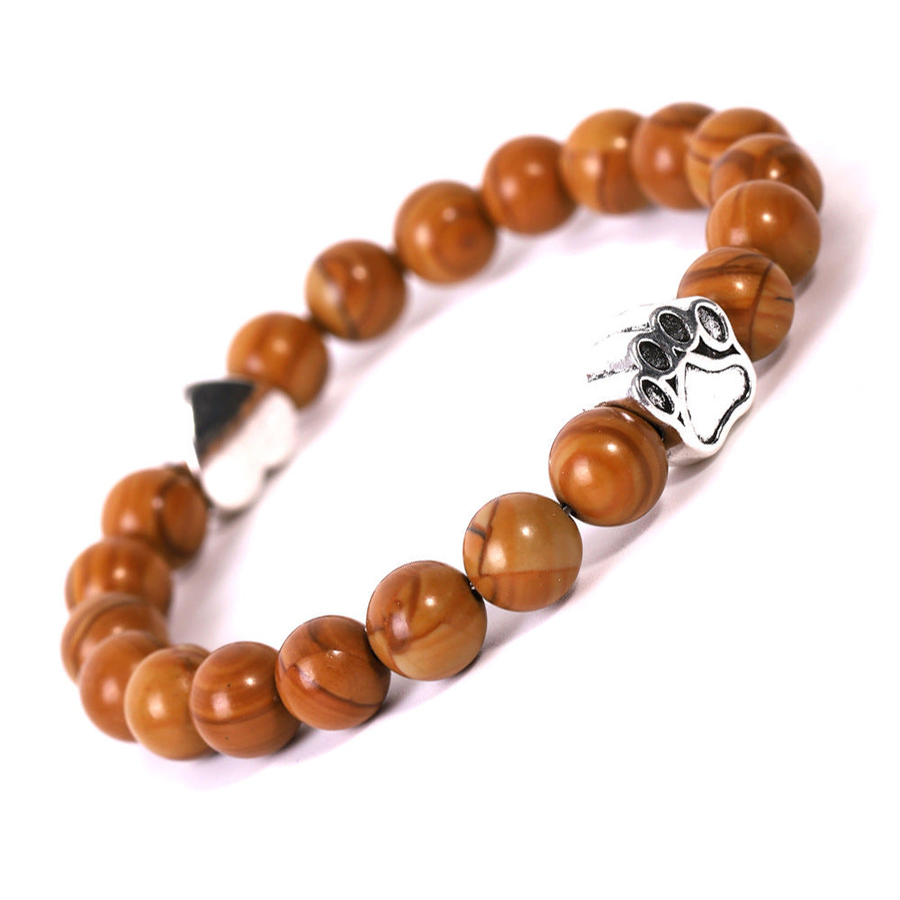 Natursteinarmband mit Pfötchen