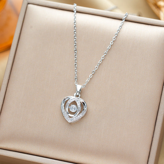 Kette mit Herz und Schmuckstein