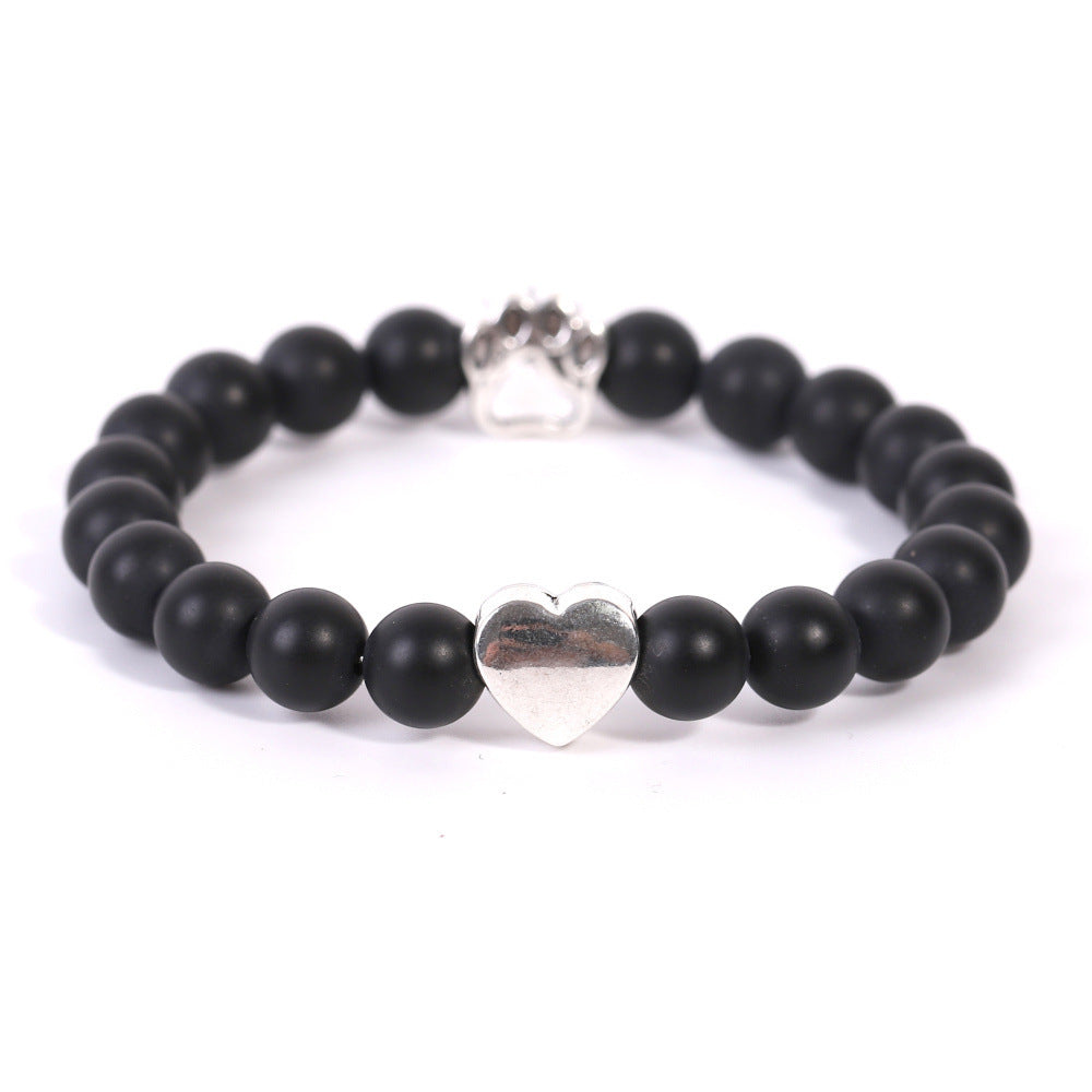 Natursteinarmband mit Pfötchen