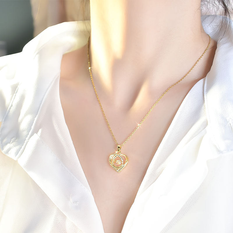 Kette mit Herz und Schmuckstein